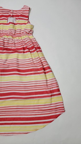 Nautica Girls Size 7 Sleeveless Striped Dress Pink White Yellow - Picture 10 of 12