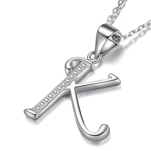 Kette Halskette Buchstabe 925 Silber Buchstabenkette Silberkette Silberschmuck - Bild 62 von 63