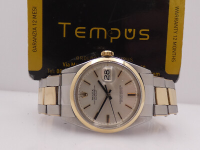 ROLEX DATEJUST 36 1601 STAHL & 9Kt GOLD JAHR 1972 NIETENARMBAND AUTOMATIKUHR