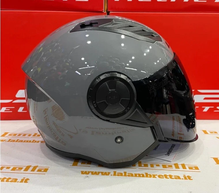 CASCO LS2 AIRFLOW II OF616 - GRIGIO NARDO LUCIDO CON VISIERA LUNGA NERA - Immagine 3 di 4