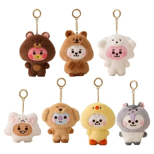 Kpop BTS BT21 BABY Zoo Series Muñeco de Peluche Llavero Muñeca Bolso Escolar Colgante