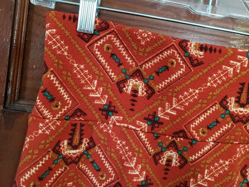 Falda LULAROE Para Mujer XS Naranja Quemado Beige Negro Verde CASSIE Poliéster Spandex - Imagen 4 de 6