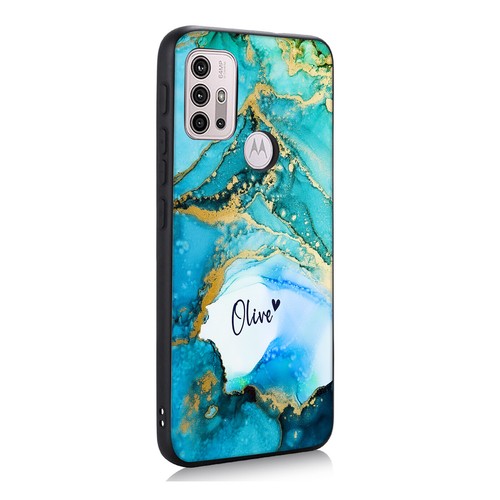 Case Personalised For Motorola E14 G54 G14 G85 G24 Marble Textured Phone Cover - Picture 12 of 96