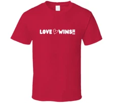 Love Wins Statement Shirt - Pride Statement T-Shirt - Red/White - Unisex