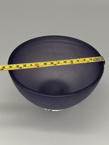 Paul Barcroft Hand Signed Studio Glass - Purple Footed Bowl 14cm - Picture 9 of 9