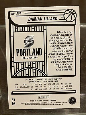 2022-23 NBA Hoops Damian Lillard Ultra-Rare SSP Red Foil 2022-23 NBA Hoops Damian Lillard Ultra-Rare SSP Red Foil