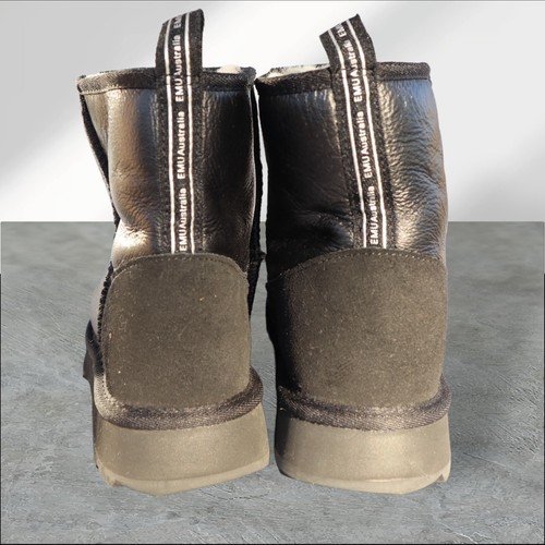 Emu Australia Sharky Mini Town Black Boots, Women's Size 10 - Picture 4 of 8
