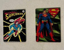 DC Comics Superman Refrigerator Magnets 3.5 X 2.5 In. Set Of Two VTG.