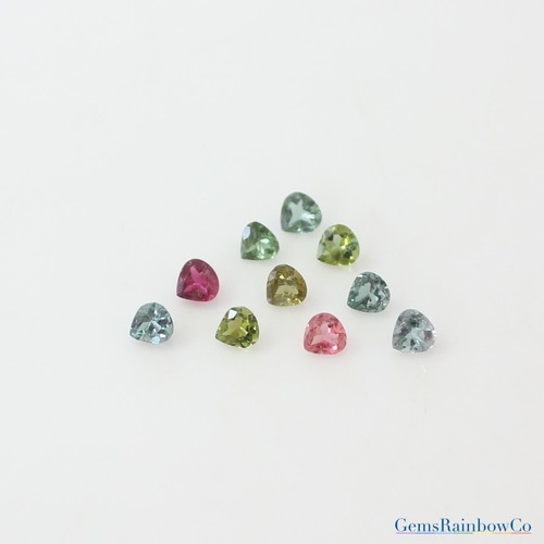 Natural Multi-Color Tourmaline Heart Faceted Loose gemstone 5mm A Quality - Picture 3 of 6