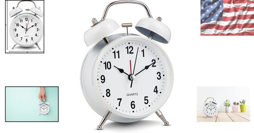 4-Inch Extra Loud Vintage Alarm Clock - Retro Twin Bell Design, Battery Operated - Picture 2 of 10
