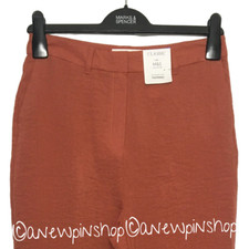 M&S Classic Ladies Trousers Terracotta Seersucker Look Tapered Leg BNWT Marks
