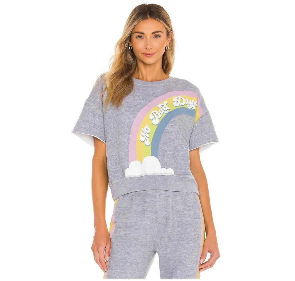 Sudadera Pullover WILDFOX Hacci Manga Corta Talla Mediana Jaspeada Arco Iris Foto 2 de 4