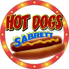 Hot Dogs DECAL (Choose Your Size) Concession Sabrett Food Truck Sticker c2