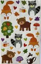 FOREST PAL Stickers(29pc)Mrs. Grossman’s•Fox•Bear•Raccoon •Outdoors•Hearts•Skunk