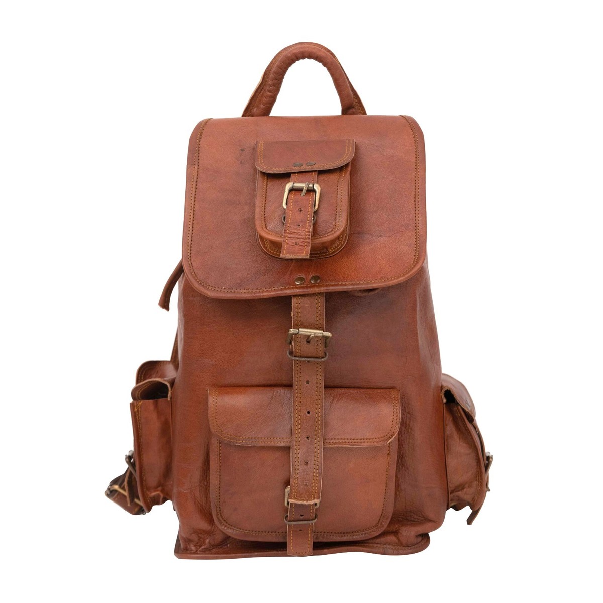 Vintage Leather Backpack Rucksack Travel Laptop Bag Rustic 