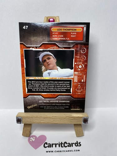 LEXI THOMPSON 2021 Skybox Metal Universe Champions COPPER #47 Golf - Picture 6 of 6