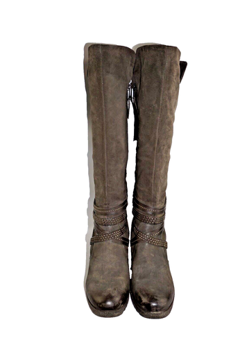 Moda in Pelle grey leather and suede knee high zip up wedge boots uk 8. EU 41 - Picture 3 of 13