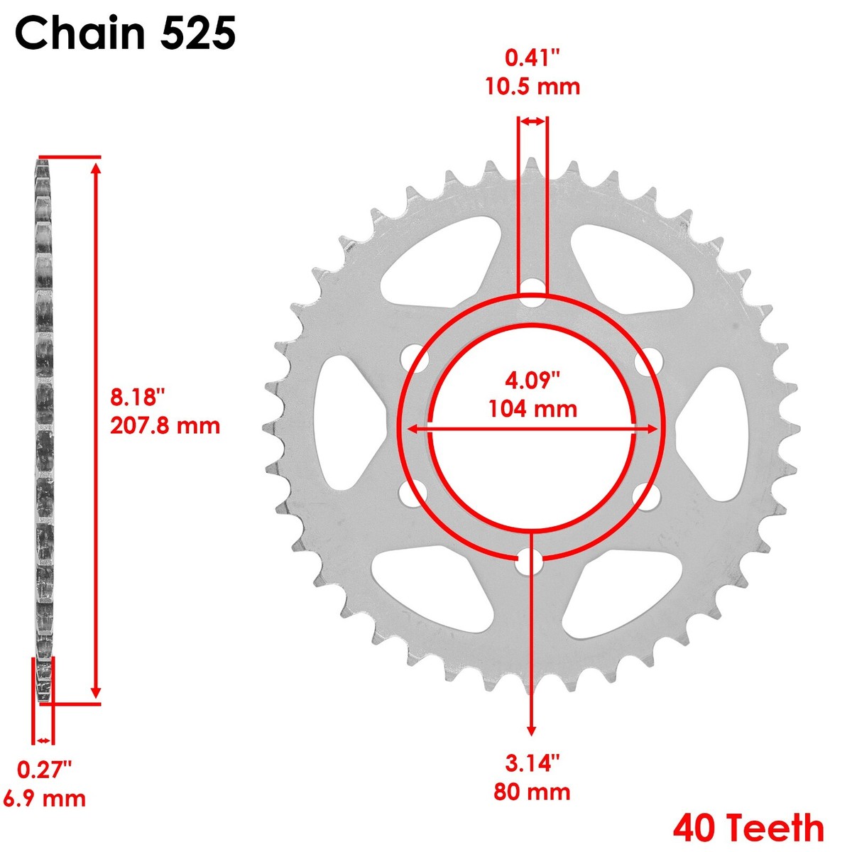 Red Drive Chain And Sprocket Kit for Kawasaki Ninja ZX-6R