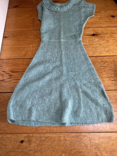 Vtg 1960’s Handknit Sexy Aqua Blue Mohair Dress Rare OOAK - Picture 6 of 9