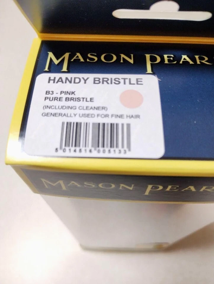 Mason Pearson B3 Handy Pure Boar Bristle Hairbrush Pink & Cleaning Brush Japan - Image 4 of 4