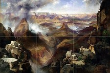 Grand Canyon Colorado River T. Moran Tile Mural Backsplash Art Marble Ceramic