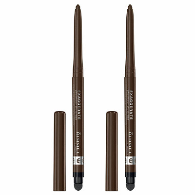(2 Pack) NEW Rimmel Exaggerate Eye Definer, Rich Brown ,0.01 Ounces