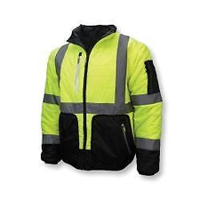 Radians SJ510-3ZGS-L 4-In-1 Reversible Quilt Jacket Hi Viz Yellow