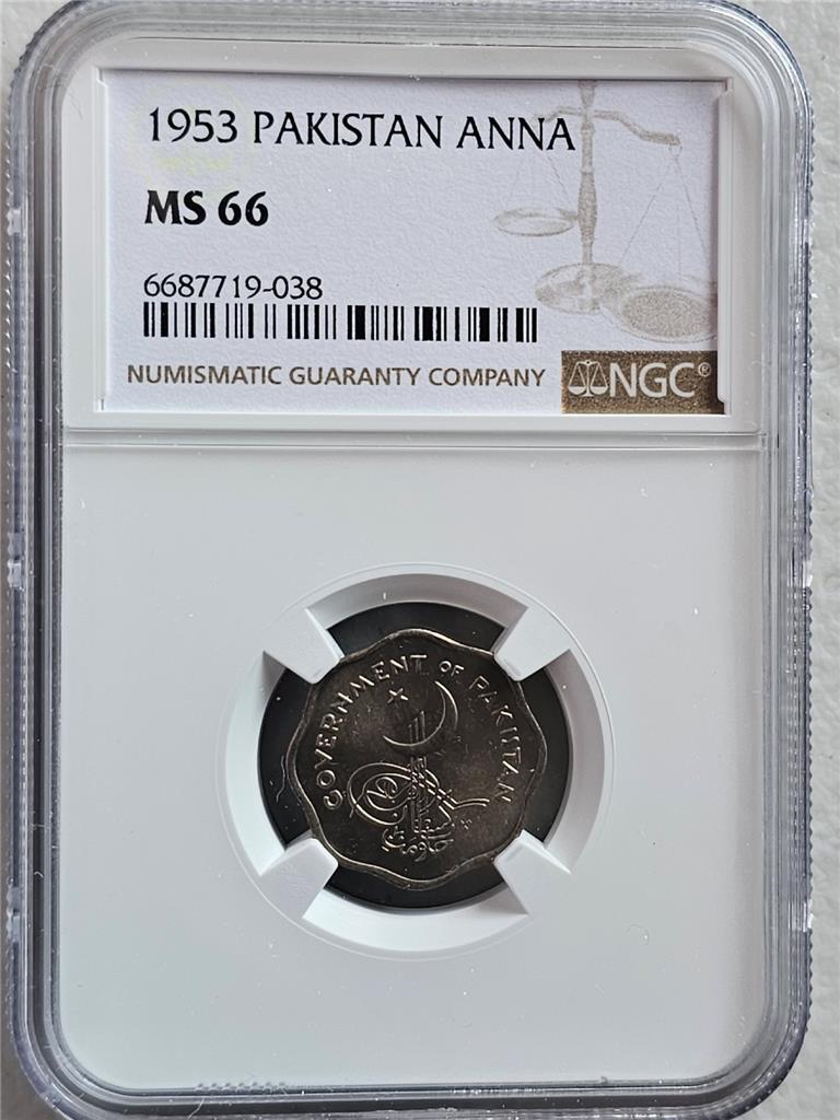 Pakistan 1 Anna 1953 NGC MS 66