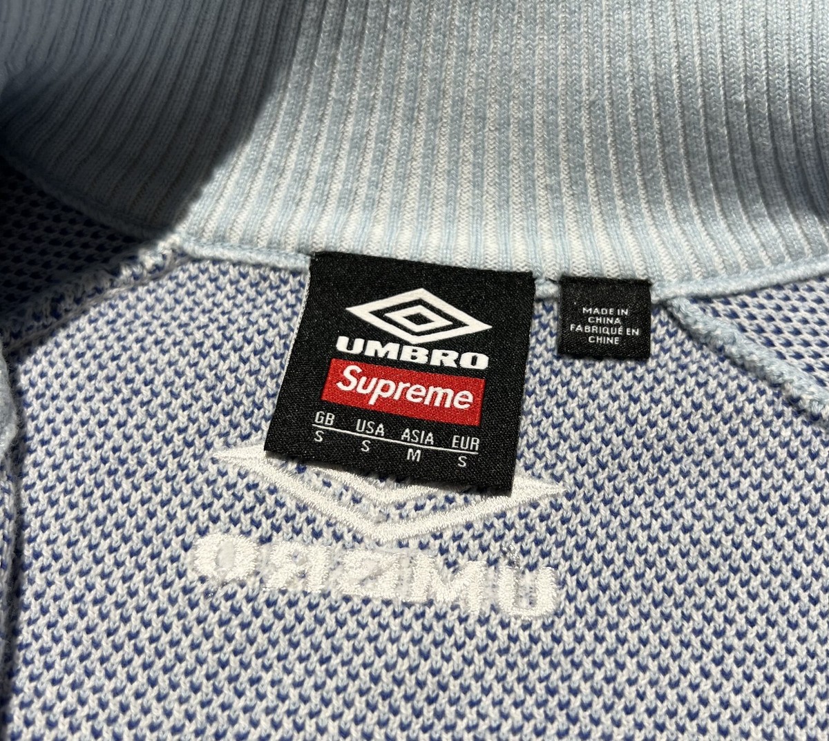 ウェア Supreme x Umbro Zip Up Sweater LightBlue s-l400.jpg