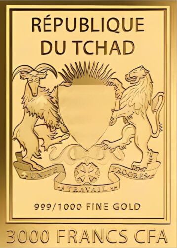 NEFERTITI 1/1000 oz .999 oro in carta moneta 3000 franchi Ciad 2024 - Foto 2 di 4