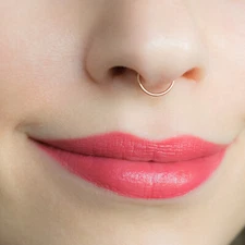 Fake Septum Ring Rose Gold 18g Nose Cuff Non Pierced Jewelry Faux Piercing