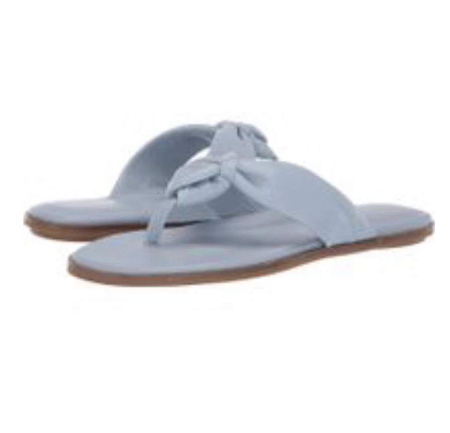 Tyran Rose Blue Knotted Leather Karissa Sandals Size 8