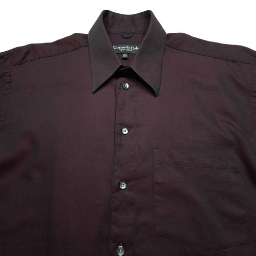 VTG Kenneth Cole Mens Shirt Medium Burgundy Black Casual 90s Dance Club Retro M - Picture 2 of 24