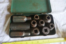 Vintage Mixed Socket Tool Set with metal Case 1 Thorsen Lot 25-31