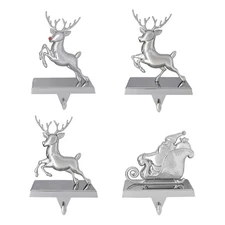 K9King Christmas Stocking Holder Set of 4 - Santa’s Sleigh Rudolph The Red Nose