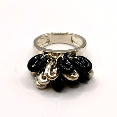 925 Sterling Silver Mariner Puff Beaded Statement Ring Hallmarked - Size P 1/2