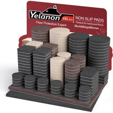 Premium Felt Furniture Pads - 182 Pcs for Chair Legs  Floors