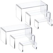 Acrylic Risers for Display Clear 3-Tier Risers Stands Showcase for Amiibo Fun...