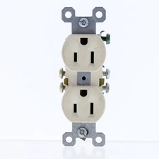 Pass & Seymour Lt Almond Duplex Receptacle Outlet 15A 125V 3232-I Scratched