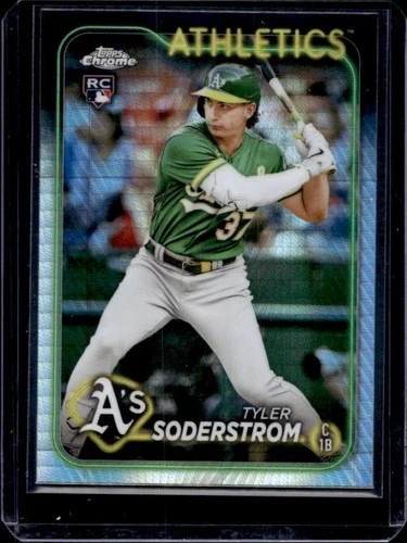2024 Topps Chrome Tyler Soderstrom RC Prism Refractor Rookie #298 Athletics!