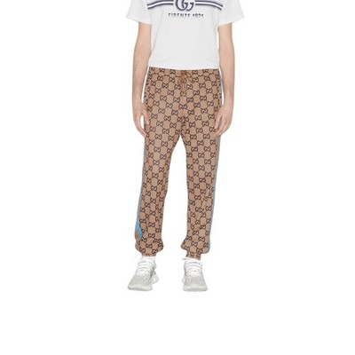 Authentic Men's Gucci Beige GG Techincal Jersey Joggers Track