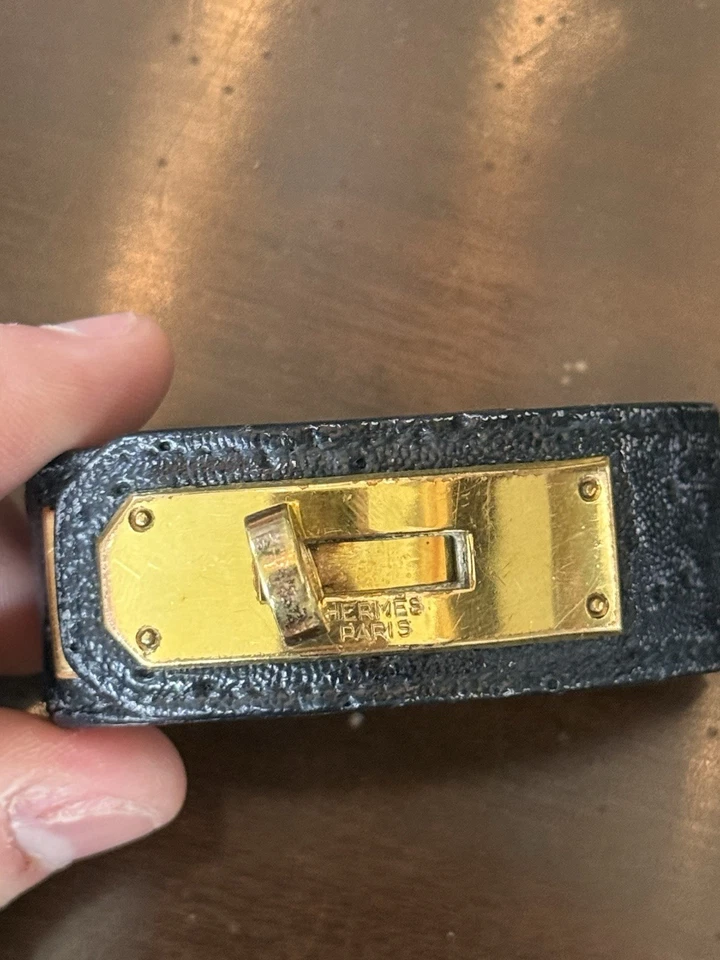 Hermès Collier de Chien CDC кожаный браслет черное золото оборудование винтажный - Изображение 2 из 4