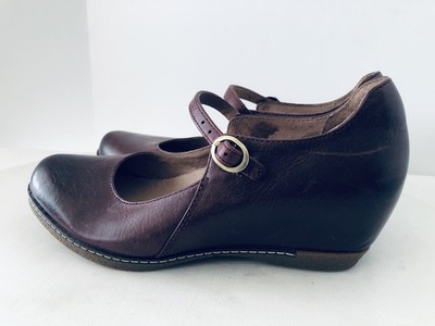 Dansko LORALIE Mary Jane Shoes Women 36 / 5.5 Burnish Red Leather