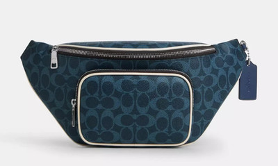 Coach Unisex Ink Blue Signature Canvas Travis Belt Bag 35 (CET44) - NWT
