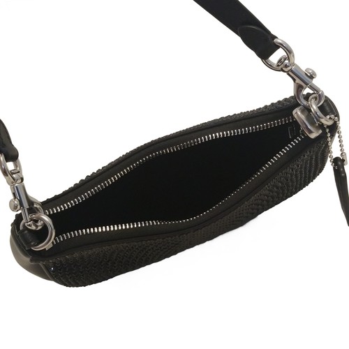 Auth COACH - CX214 Black Glass Leather Handbag - Picture 7 of 9