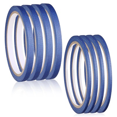 8 Rolls Pinstripe Tape Thin Painters Tape Masking Tape in 1/8, 1/4 Inch Line Tap