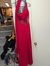 B'DAZZLE Red One-Shoulder Women's Prom Dress with Sequin Details Z 6