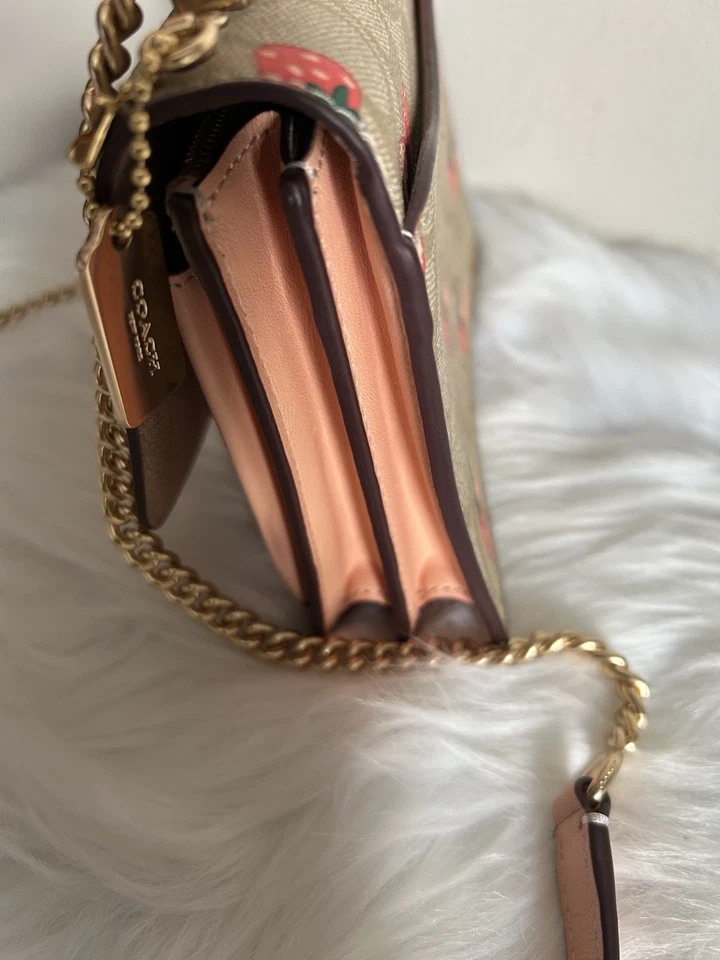 Bandolera Coach Mini Klare en lona exclusiva con estampado de fresa Foto 2 de 4