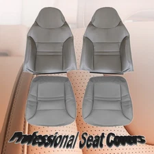 Driver & Passenger Bottom & Top Seat Cover Gray For 00-01 Ford Excursion 4PCS