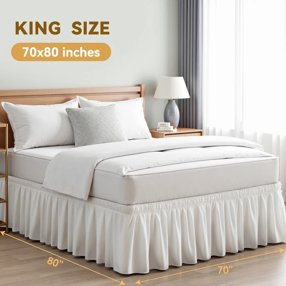 AzulHome белая кровать юбки пыли оборки для King/California королевский размер кровати новый - Изображение 2 из 4